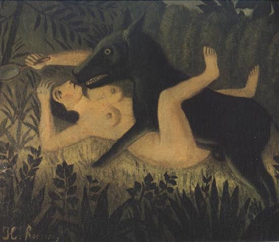 Henri Rousseau Beauty and the Beast oil painting image
